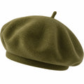 Klassische Damen Beret Mütze Olivgrün