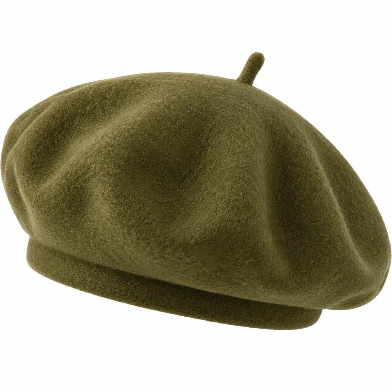 Klassische Damen Beret Mütze Olivgrün