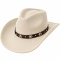Klassischer Cowboyhut mit Zierband Beige