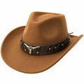 Eleganter Western Cowboyhut mit Stierkopf-Emblem in Braun