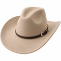 Western Cowboyhut Beige mit Lederband
