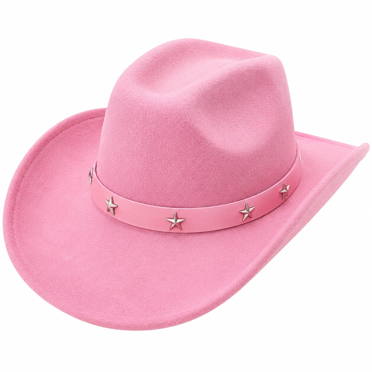 Rosa Cowboyhut mit Sternverzierungen