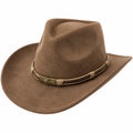 Brauner Cowboyhut mit Zierband