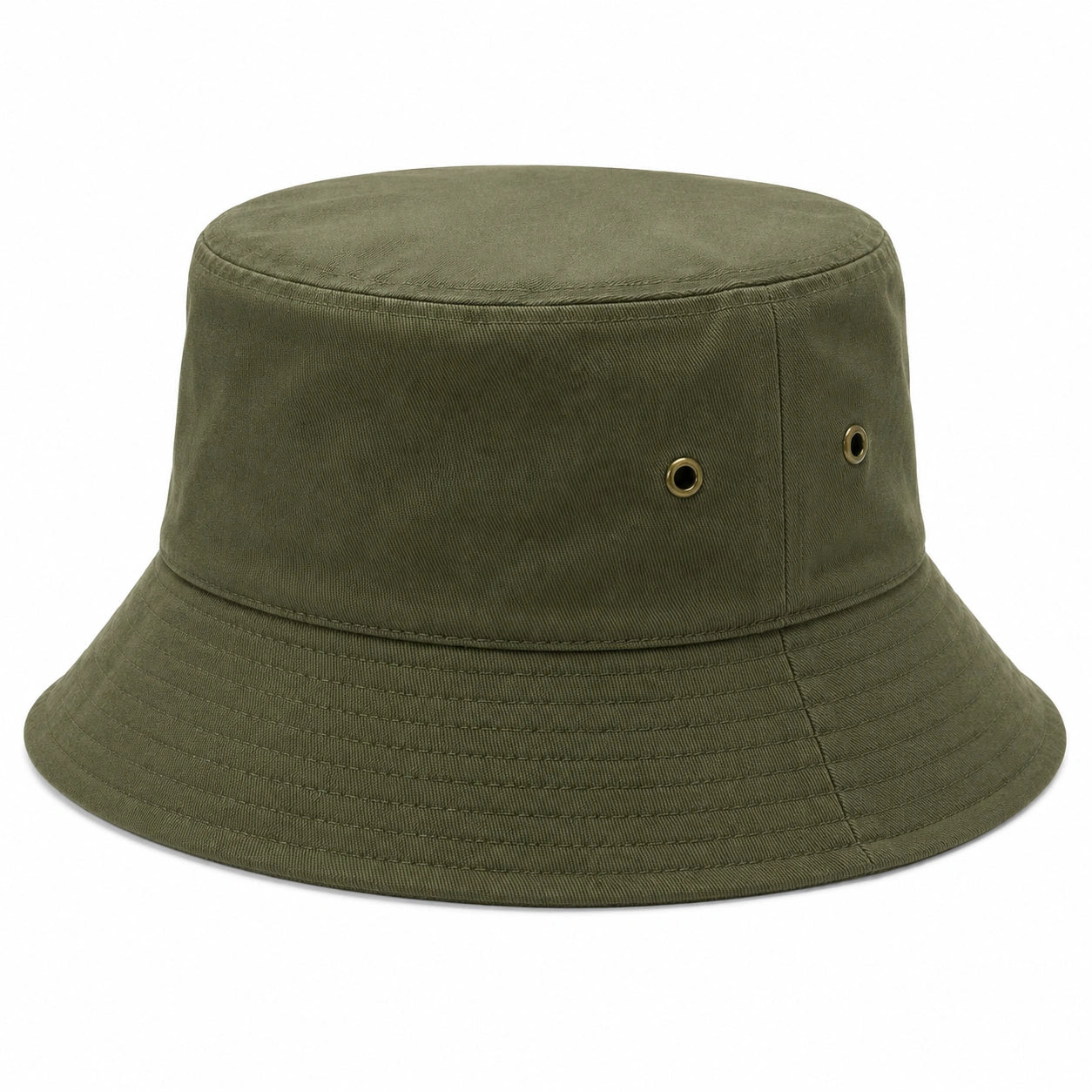 Unisex Fischerhut Breite Krempe Olivgrün