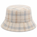 Unisex Karo Fischerhut Beige/Blau
