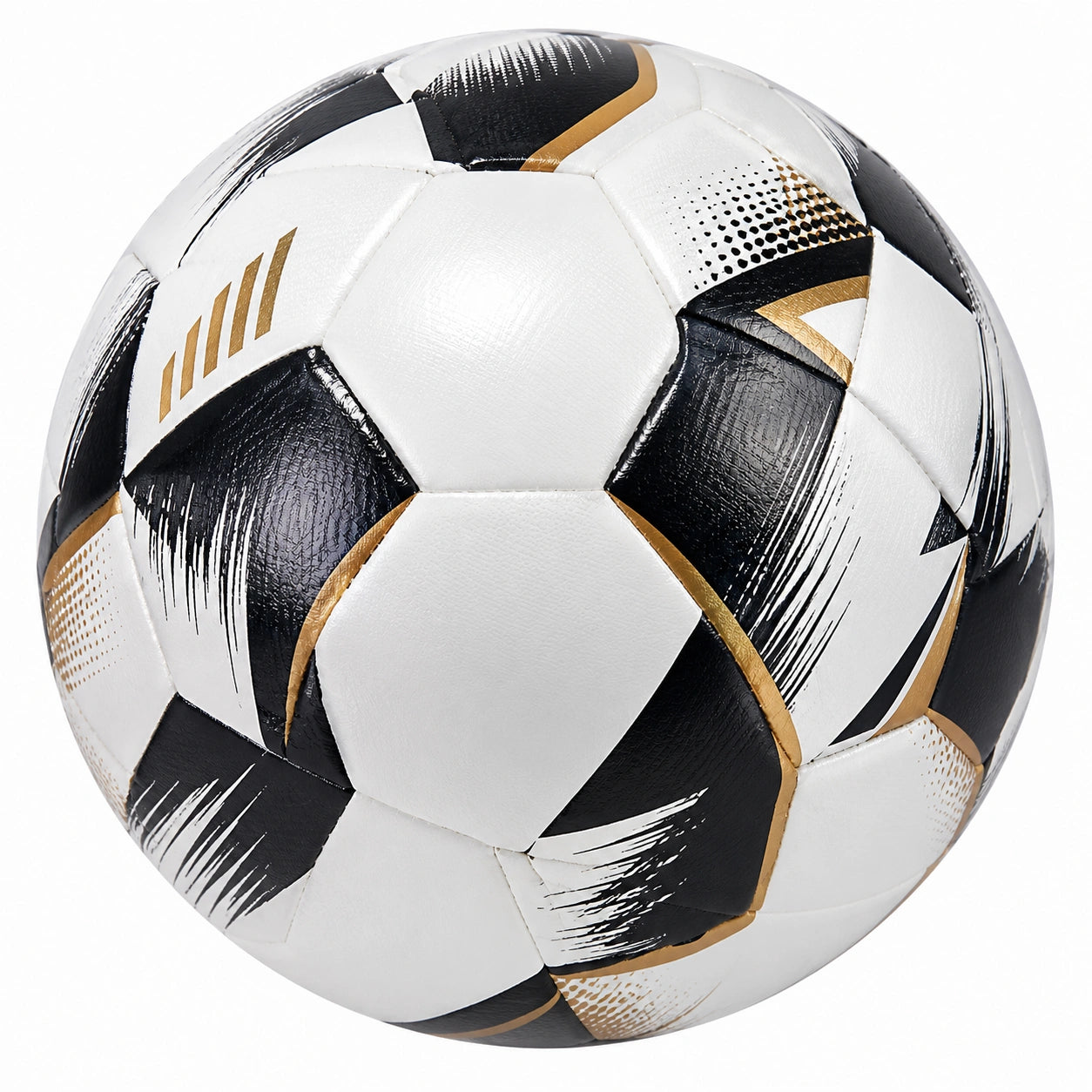 Fußball Größe 5 Schwarz/Weiß/Gold