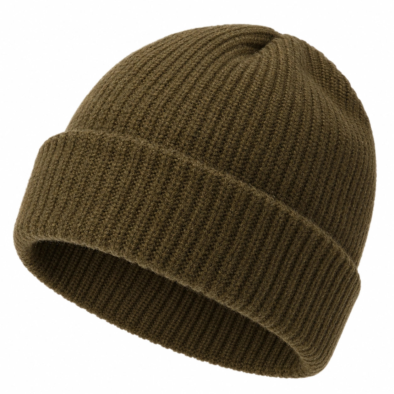 Unisex Strickmütze Olivgrün - Klassisches Design, Wärmespeicherung
