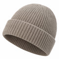 Unisex Strickmütze mit Rippenmuster in Beige