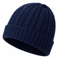 Unisex Wintermütze mit Zopfmuster Dunkelblau